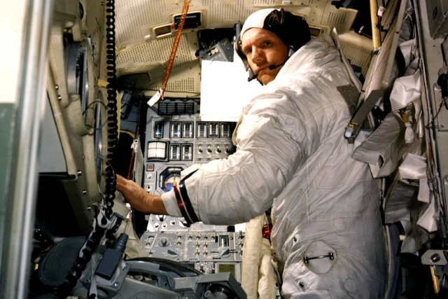 Neil Armstrong gets ready for Apollo 11, NASA historical photo on Informed Pregnancy Blog