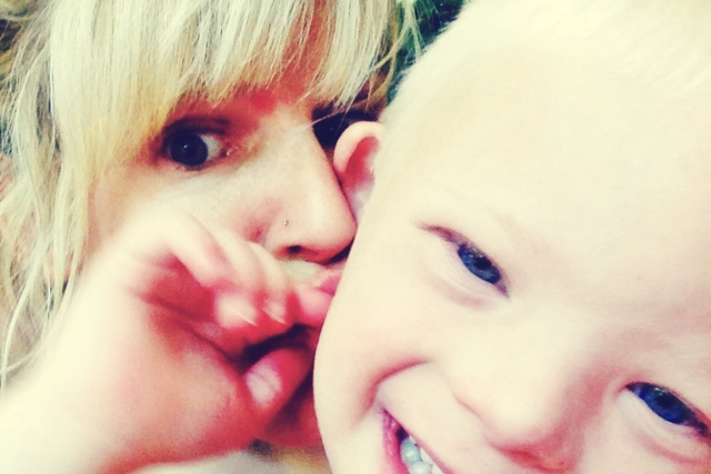 Author Melissa Bond personal photo of author with son