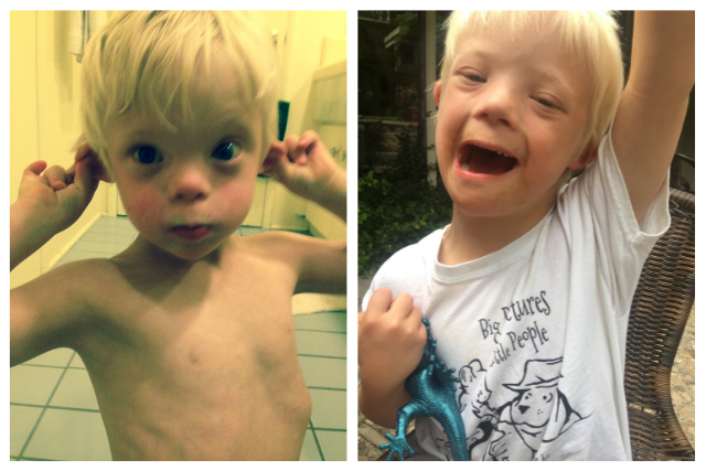 Author Melissa Bond personal photos of son acting silly